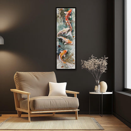 Koi Fish Pond canvas wall art, statement décor