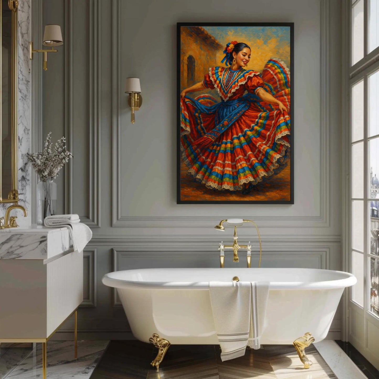 Mexican Folkloric Dancer traditional canvas wall art for the home