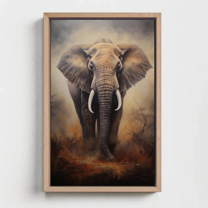 Elephant canvas wall art shown in a styled room (view 2)