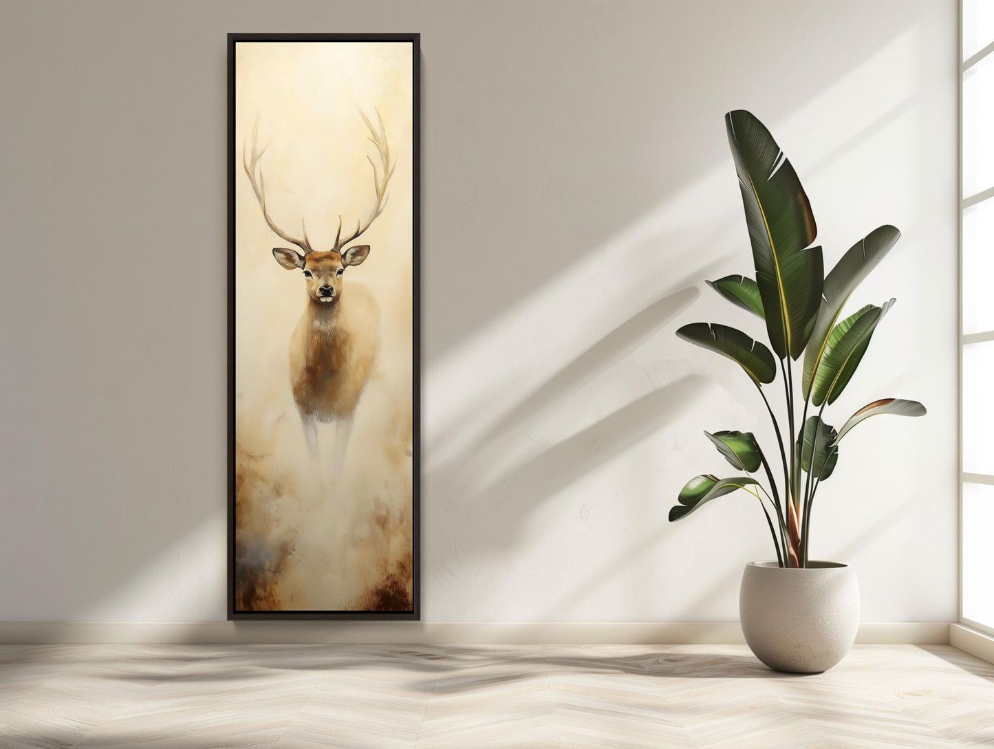 Abstract Deer canvas wall art shown in a styled interior (view 2)