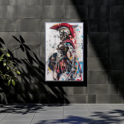 Greek Warrior canvas wall art shown in a styled room (view 3)