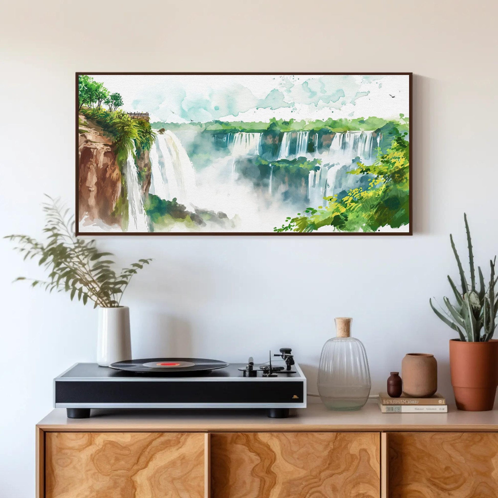 Iguazu Falls canvas wall art shown in a styled room (view 2)