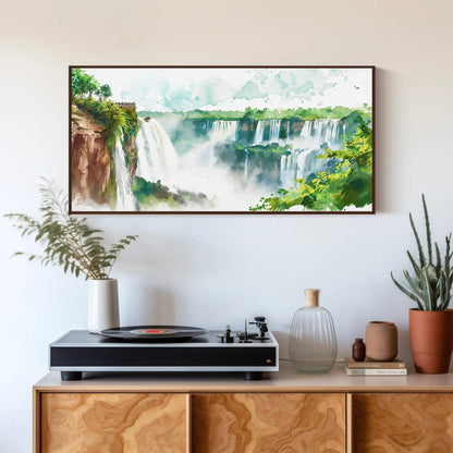 Iguazu Falls canvas wall art shown in a styled room (view 2)