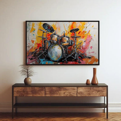 Drum Kit canvas wall art shown in a styled room (view 3)