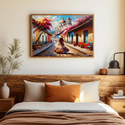 Mexican Town canvas wall art shown in a styled room (view 4)