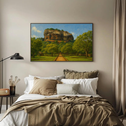 Sigiriya Rock Fortress canvas wall art shown in a bedroom (view 2)