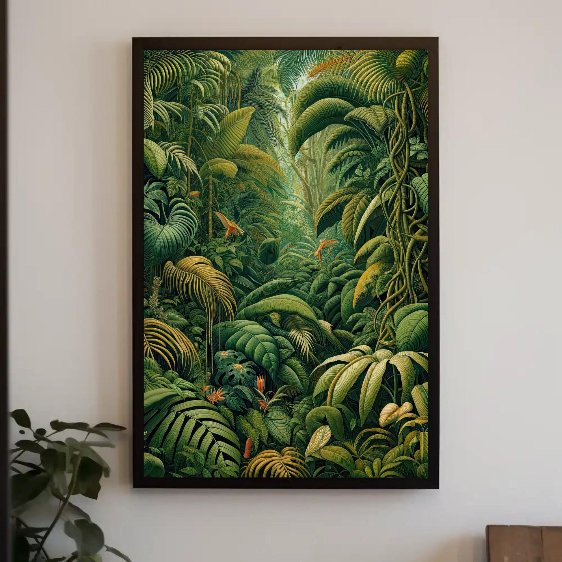 Henri Rousseau Jungle Canvas Print, Vintage Botanical Wall Art