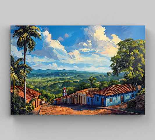 Puerto Rico Mountain Canvas Print, Boricua Landscape Wall Art
