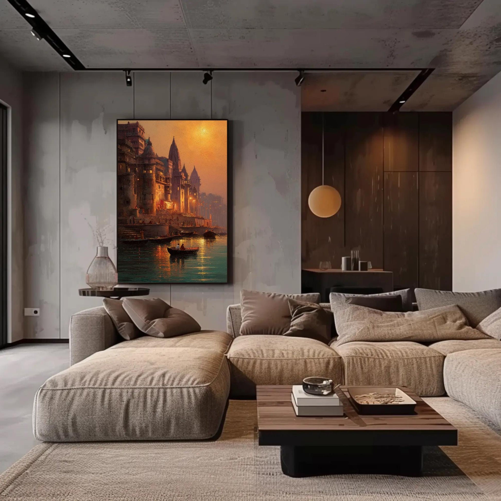 Varanasi Ghat canvas wall art, statement décor