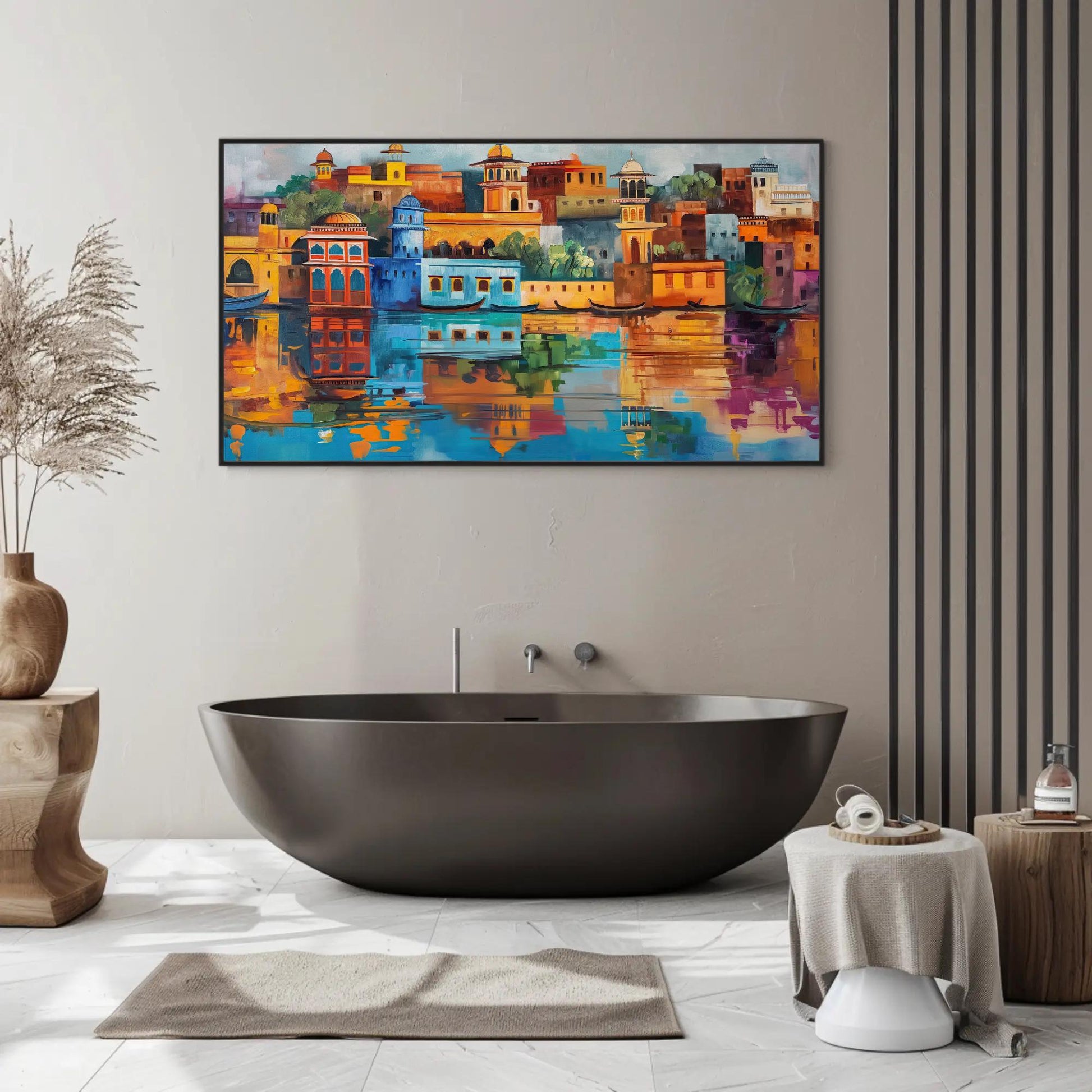 Jaipur Cityscape Painting canvas wall art for the home