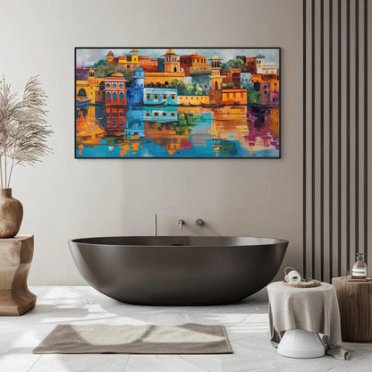 Jaipur Cityscape Painting canvas wall art for the home