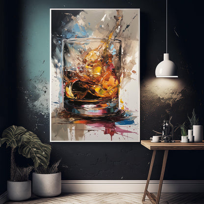 Whiskey , Modern Home Bar Sign modern canvas wall art, ready to hang