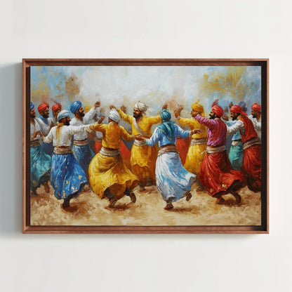 Bhangra Dance Canvas | Vibrant Punjabi Wall Decor - Ready To Hang Cultural Art - Antarmada