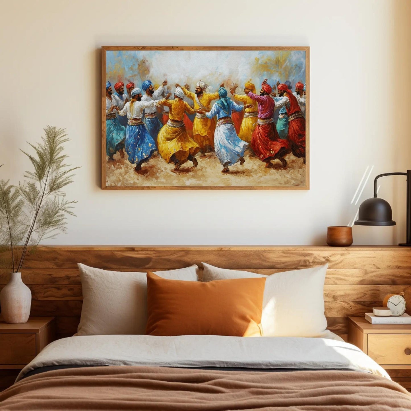 Bhangra Dance Canvas | Vibrant Punjabi Wall Decor - Ready To Hang Cultural Art - Antarmada