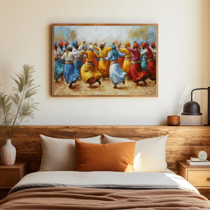 Bhangra Dance Canvas | Vibrant Punjabi Wall Decor - Ready To Hang Cultural Art - Antarmada