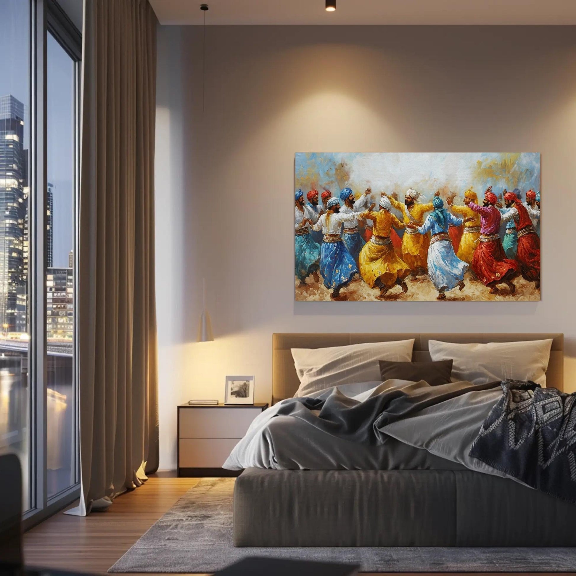 Bhangra Dance Canvas | Vibrant Punjabi Wall Decor - Ready To Hang Cultural Art - Antarmada
