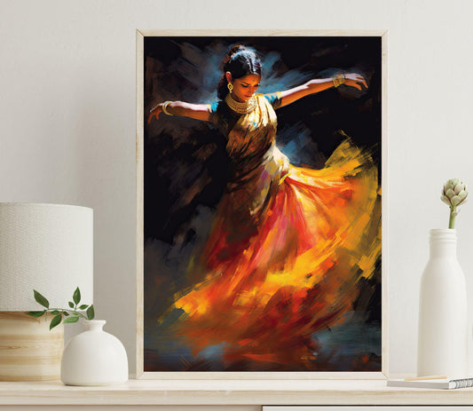 Bharatnatyam Canvas Print – Classical Indian Dance Art on Museum-Grade Canvas - Antarmada