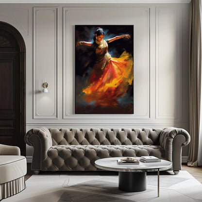 Bharatnatyam Canvas Print – Classical Indian Dance Art on Museum-Grade Canvas - Antarmada