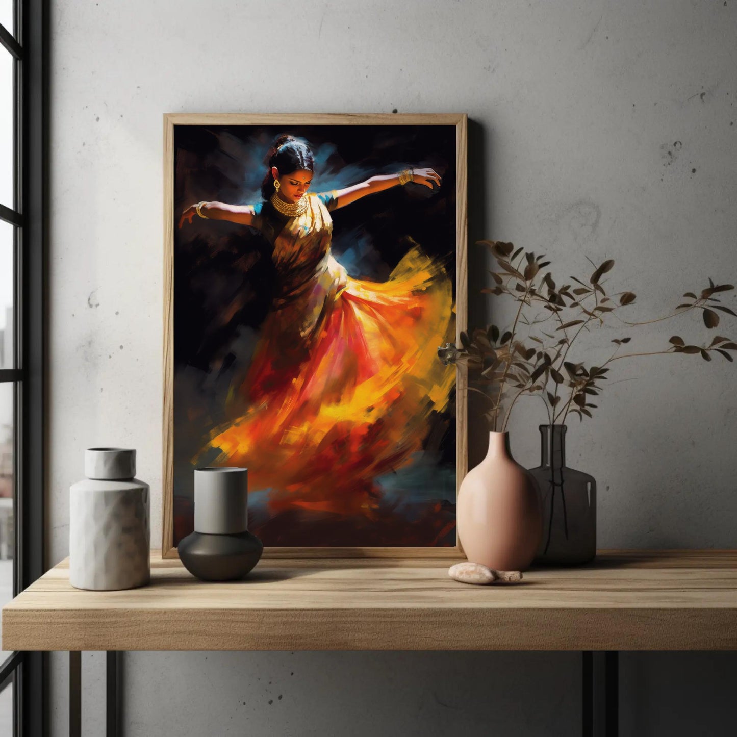 Bharatnatyam Canvas Print – Classical Indian Dance Art on Museum-Grade Canvas - Antarmada