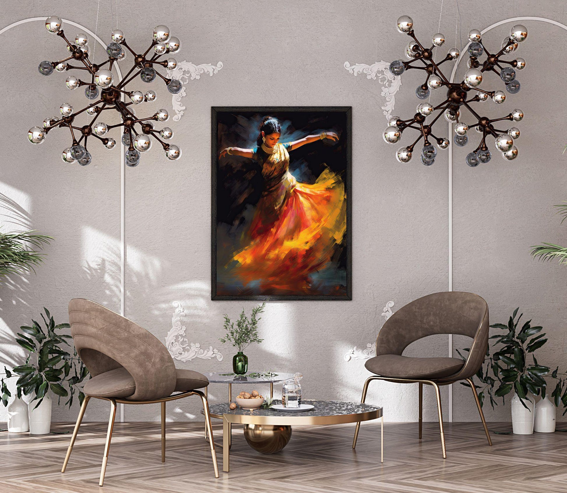 Bharatnatyam Canvas Print – Classical Indian Dance Art on Museum-Grade Canvas - Antarmada
