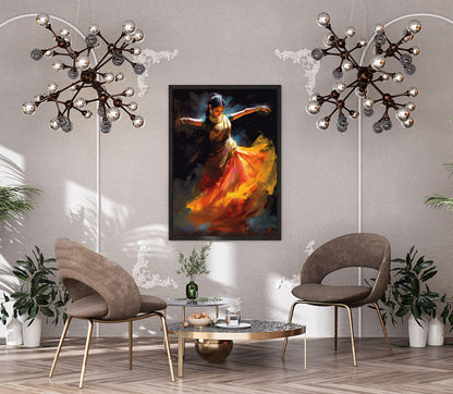 Bharatnatyam Canvas Print – Classical Indian Dance Art on Museum-Grade Canvas - Antarmada