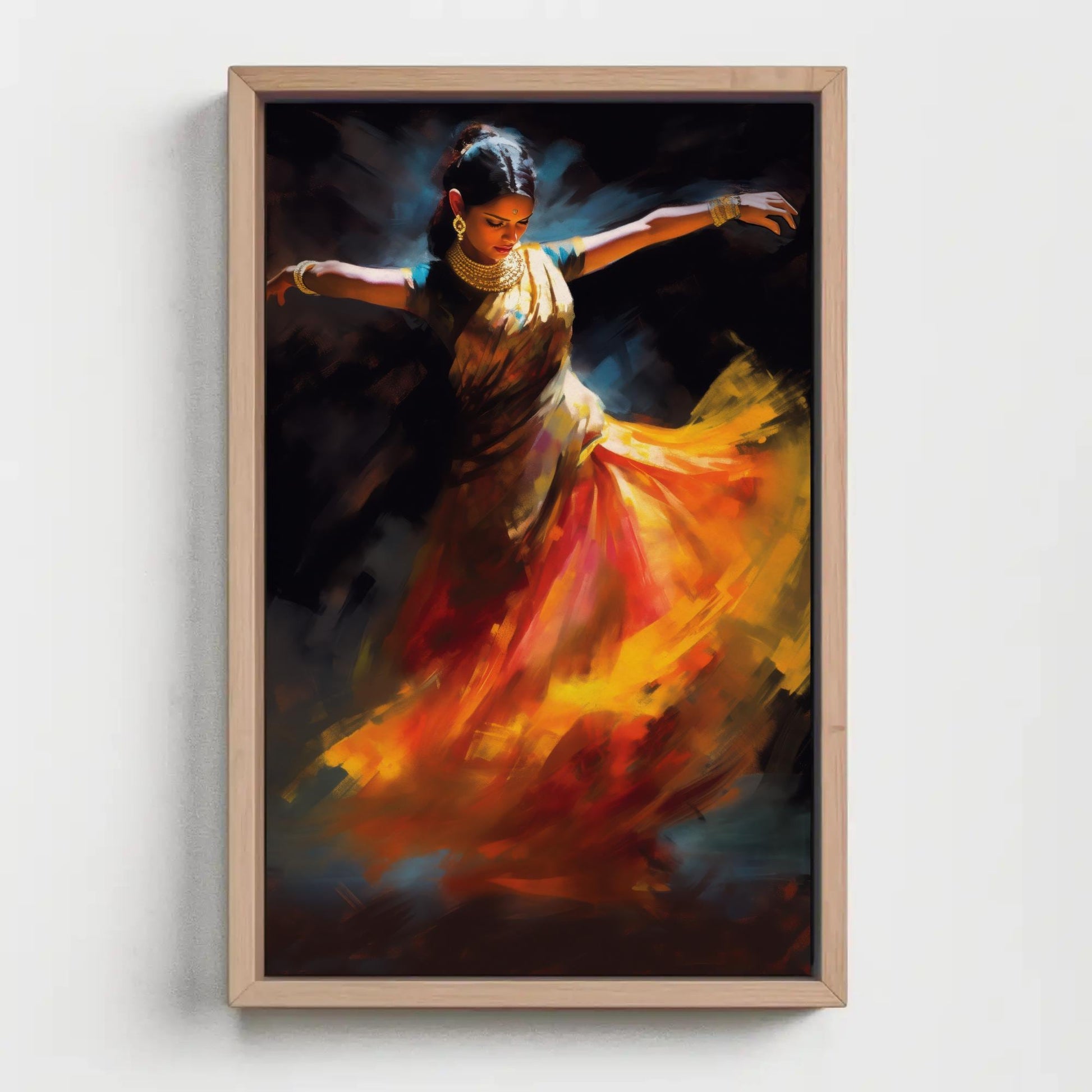 Bharatnatyam Canvas Print – Classical Indian Dance Art on Museum-Grade Canvas - Antarmada