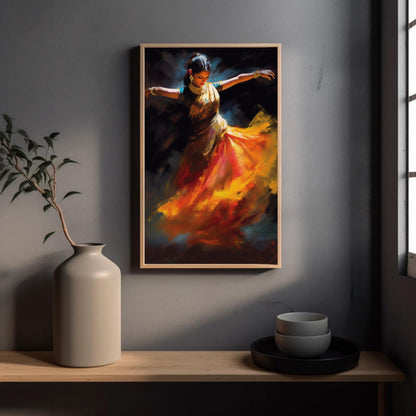 Bharatnatyam Canvas Print – Classical Indian Dance Art on Museum-Grade Canvas - Antarmada