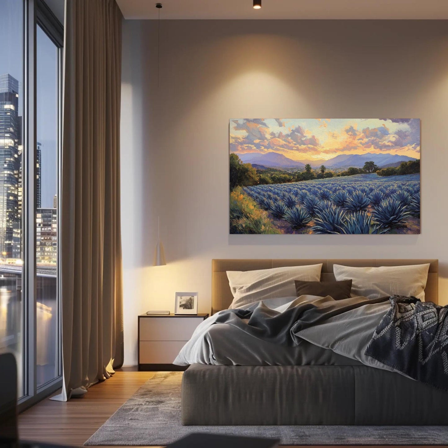 Blue Agave Canvas | Southwestern Wall Art - Mexican Landscape Print on Gallery Wrap - Antarmada