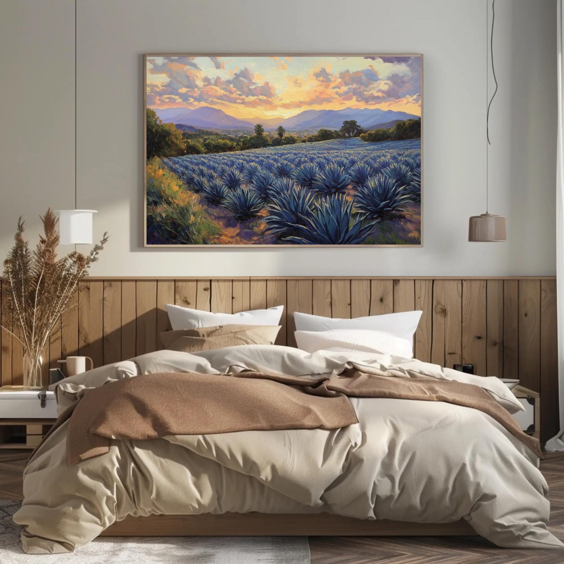 Blue Agave Canvas | Southwestern Wall Art - Mexican Landscape Print on Gallery Wrap - Antarmada