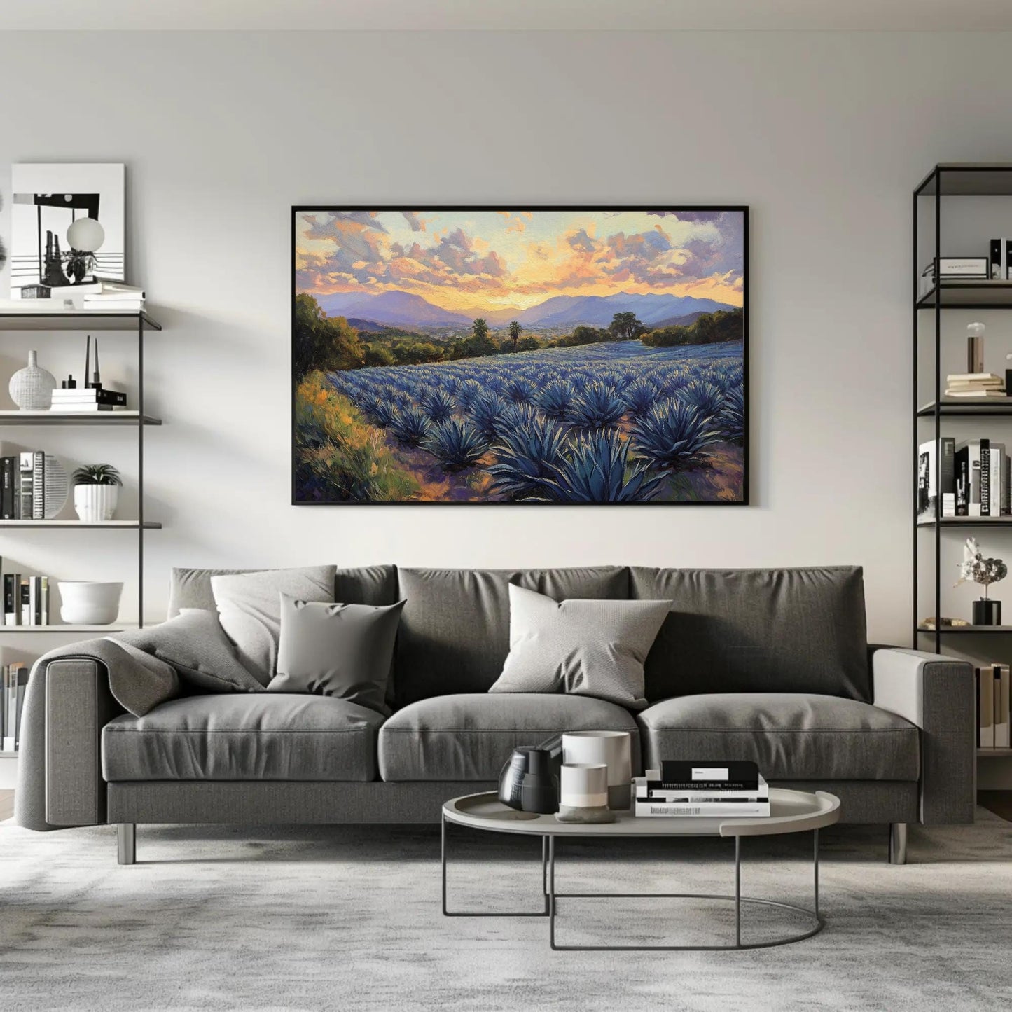 Blue Agave Canvas | Southwestern Wall Art - Mexican Landscape Print on Gallery Wrap - Antarmada
