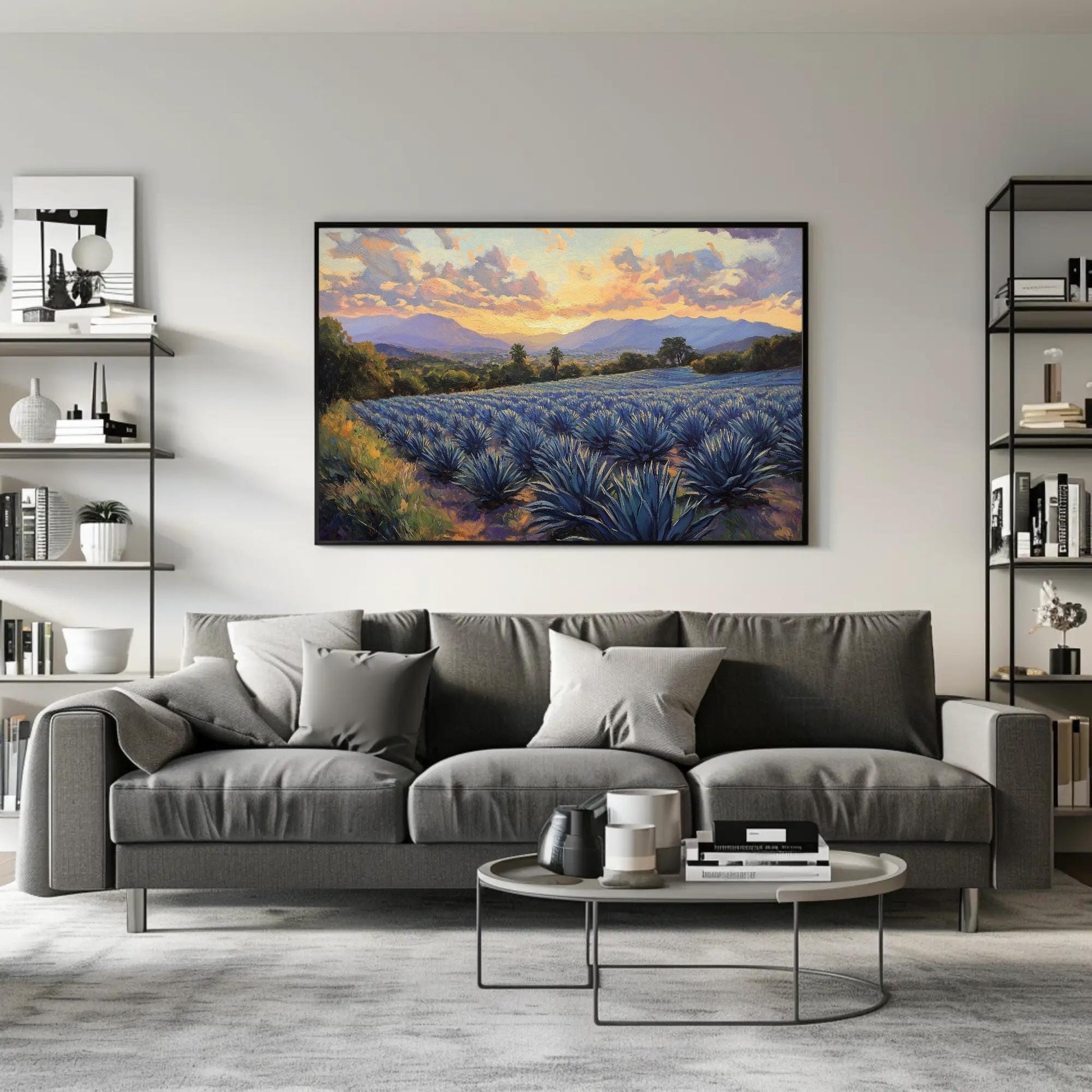 Blue Agave Canvas | Southwestern Wall Art - Mexican Landscape Print on Gallery Wrap - Antarmada