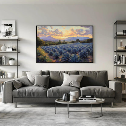 Blue Agave Canvas | Southwestern Wall Art - Mexican Landscape Print on Gallery Wrap - Antarmada