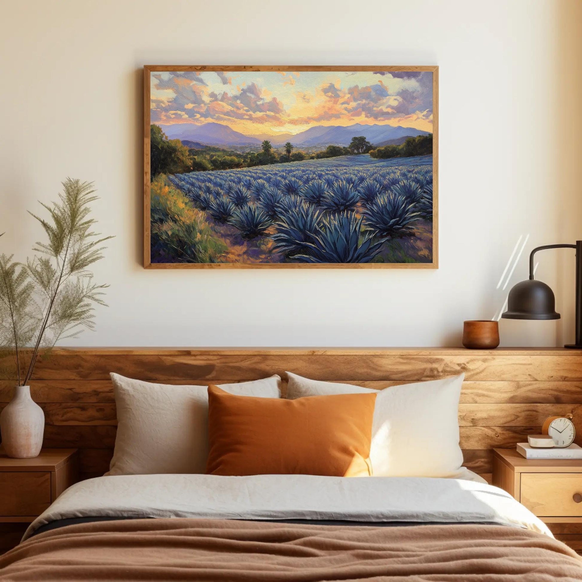 Blue Agave Canvas | Southwestern Wall Art - Mexican Landscape Print on Gallery Wrap - Antarmada
