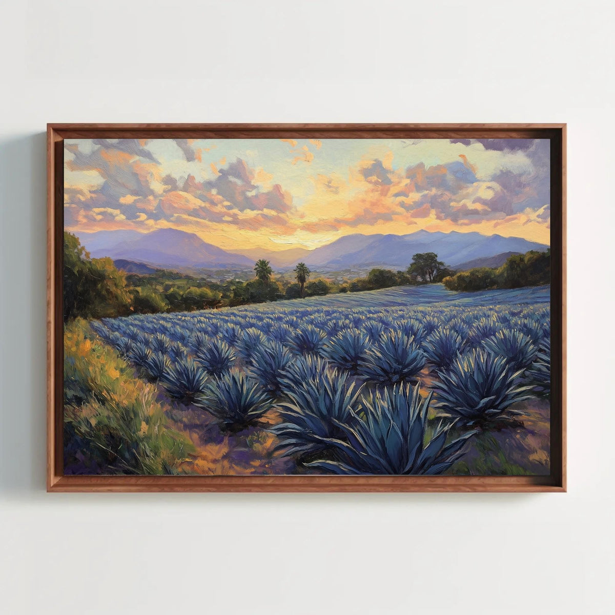 Blue Agave Canvas | Southwestern Wall Art - Mexican Landscape Print on Gallery Wrap - Antarmada