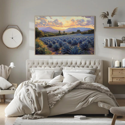 Blue Agave Canvas | Southwestern Wall Art - Mexican Landscape Print on Gallery Wrap - Antarmada