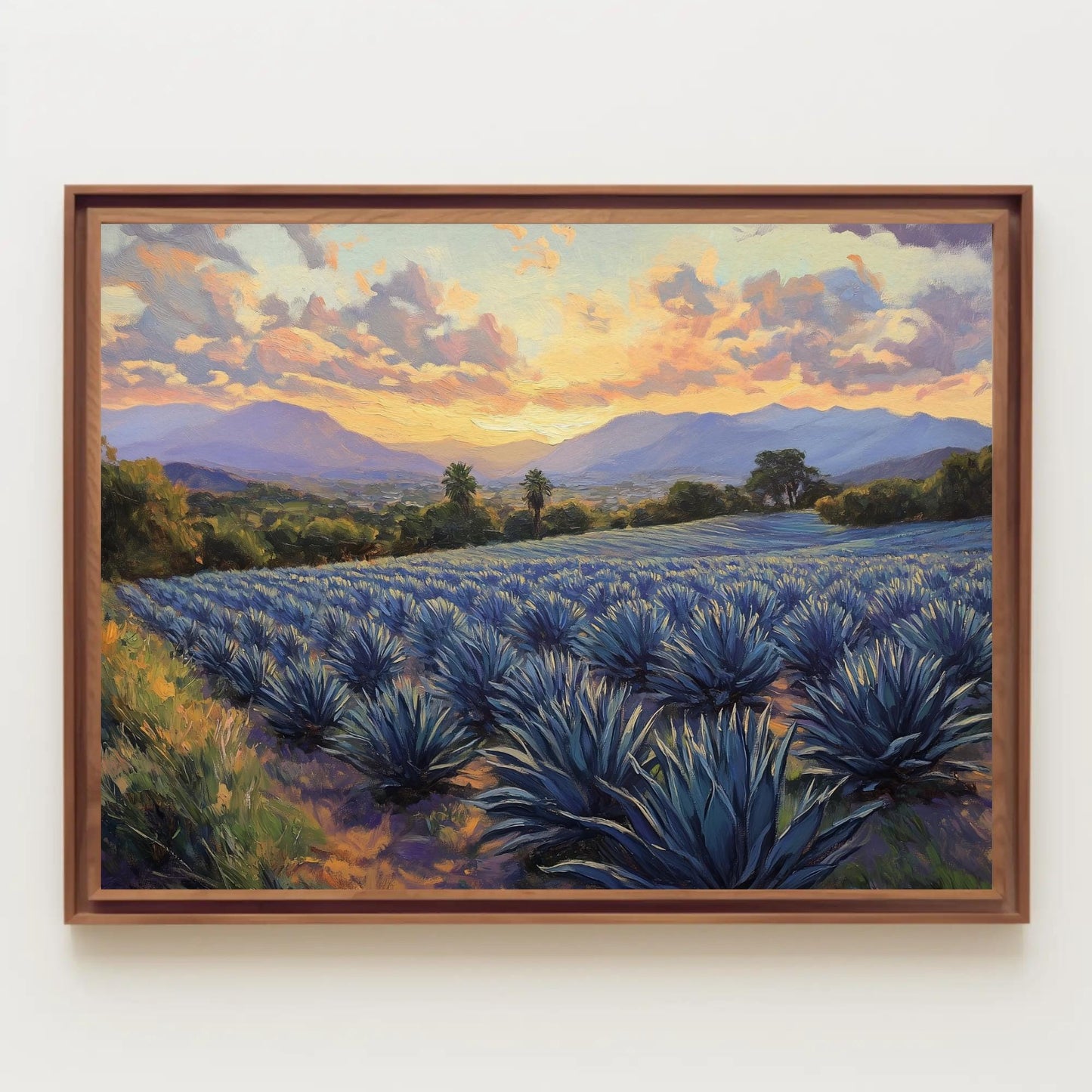 Blue Agave Canvas | Southwestern Wall Art - Mexican Landscape Print on Gallery Wrap - Antarmada