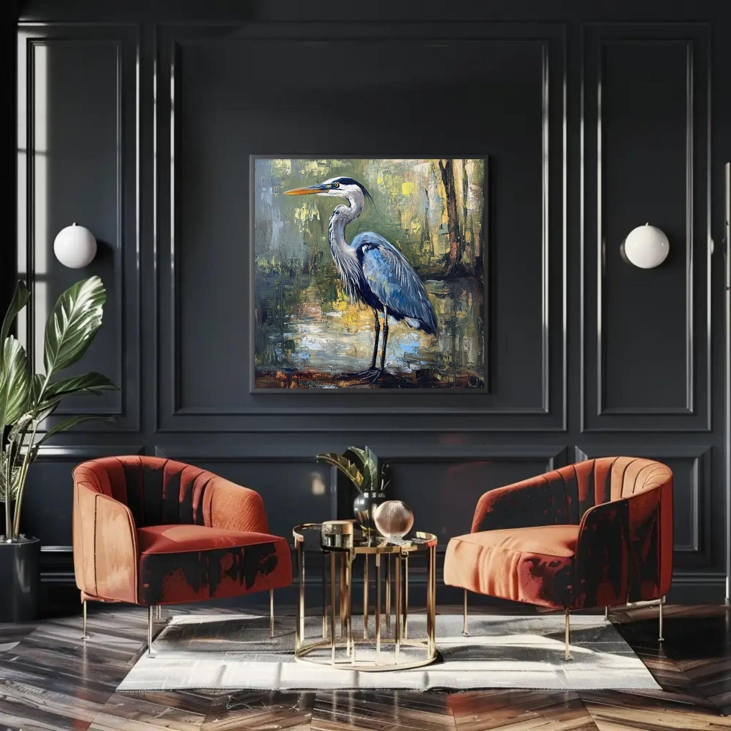 Blue Heron Canvas Print – Framed Wildlife Wall Art on Museum Grade Canvas - Antarmada