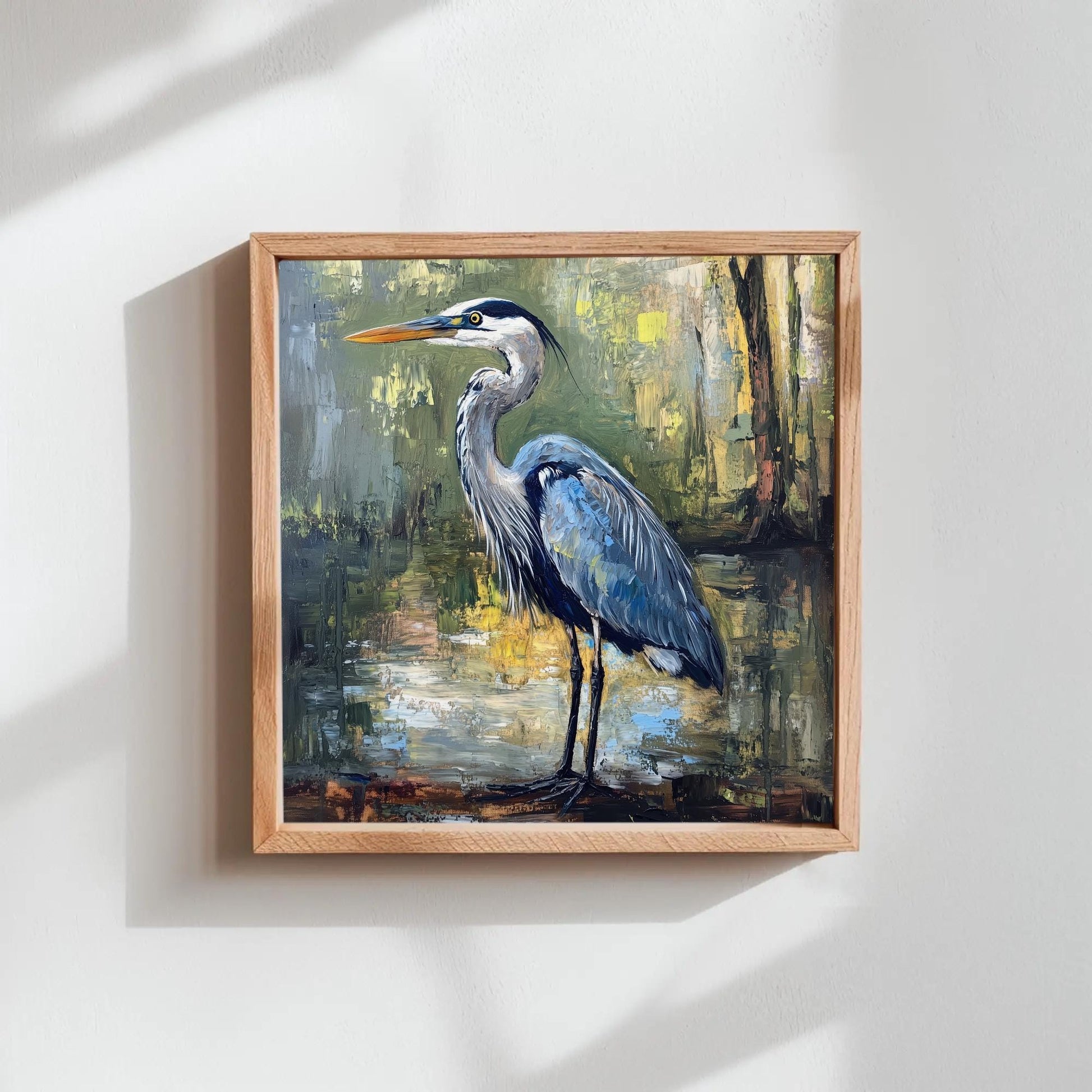 Blue Heron Canvas Print – Framed Wildlife Wall Art on Museum Grade Canvas - Antarmada