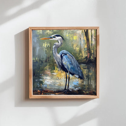 Blue Heron Canvas Print – Framed Wildlife Wall Art on Museum Grade Canvas - Antarmada