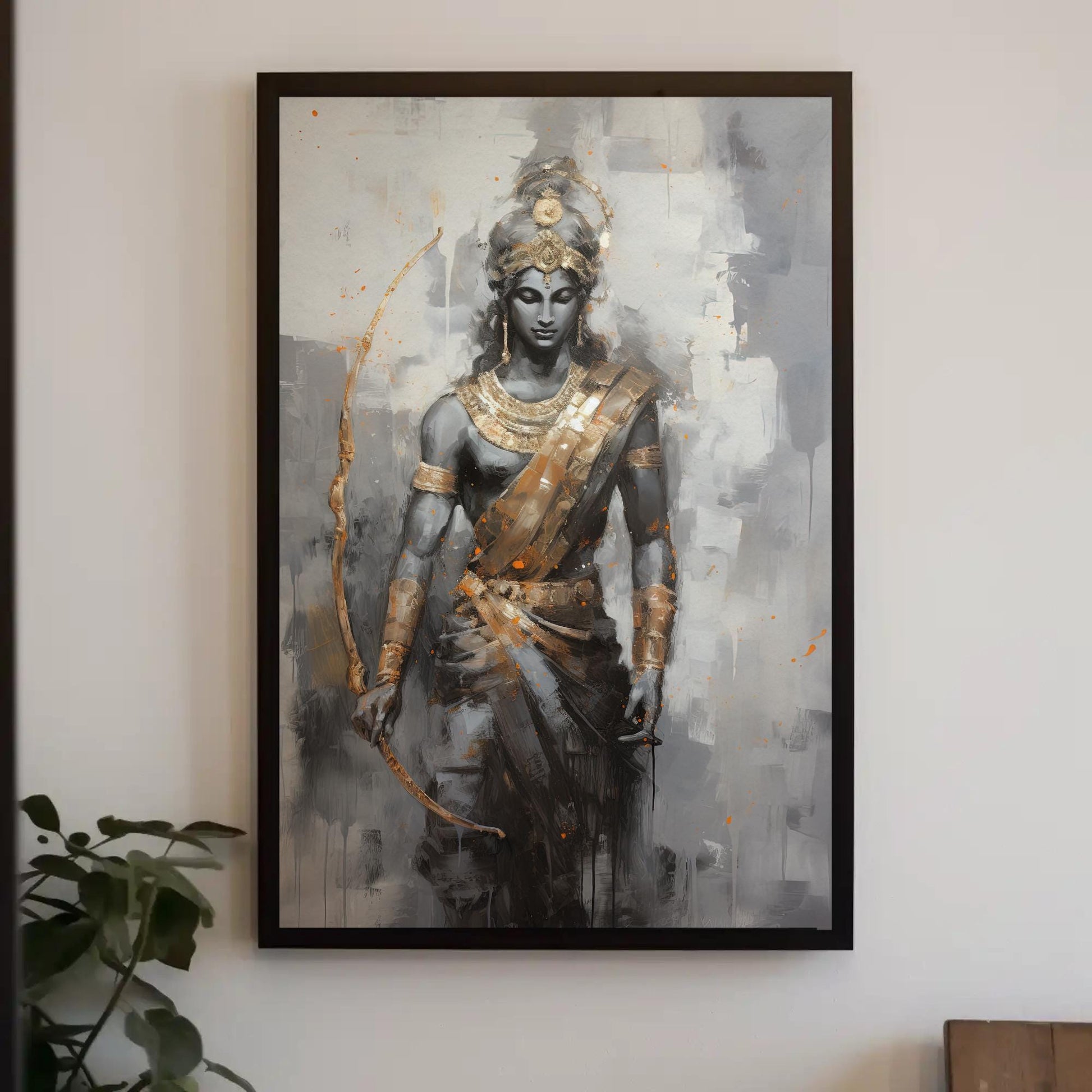 Lord Rama Canvas Print, Hindu God Wall Art, Pooja Room Decor