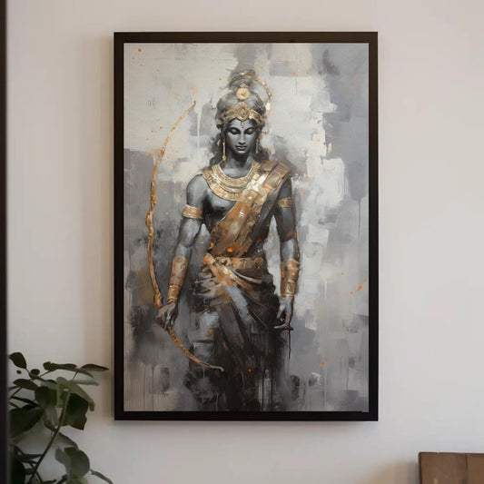 Lord Rama Canvas Print, Hindu God Wall Art, Pooja Room Decor