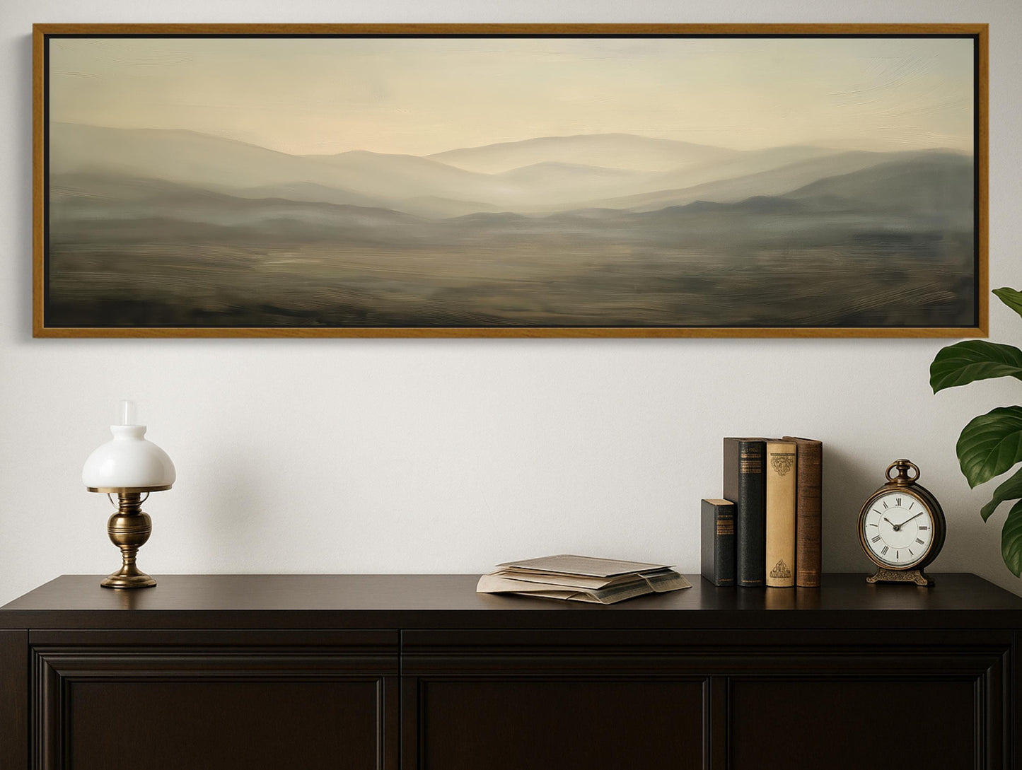Muted Landscape canvas wall art in green tones