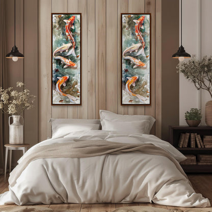 Koi Fish Pond canvas print, premium giclée wall art