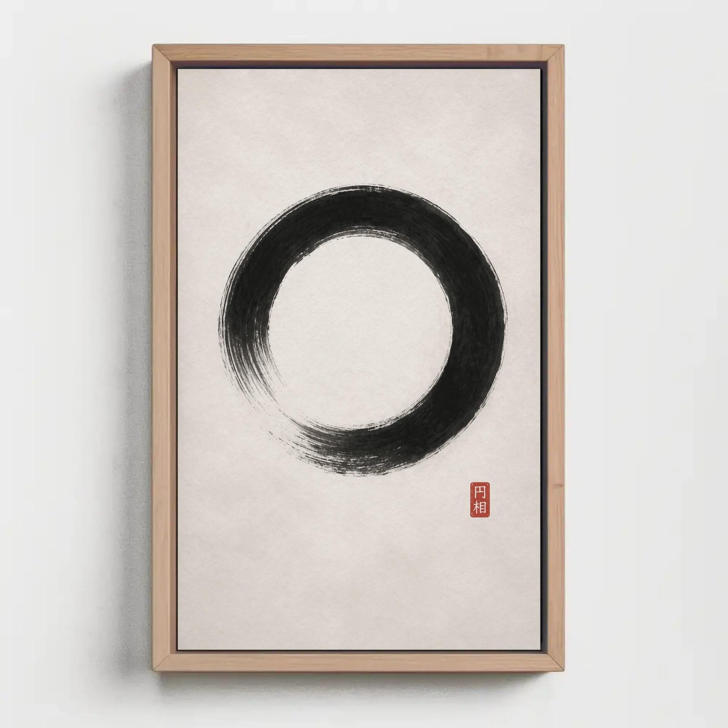 Ensō Circle canvas wall art shown in a styled room