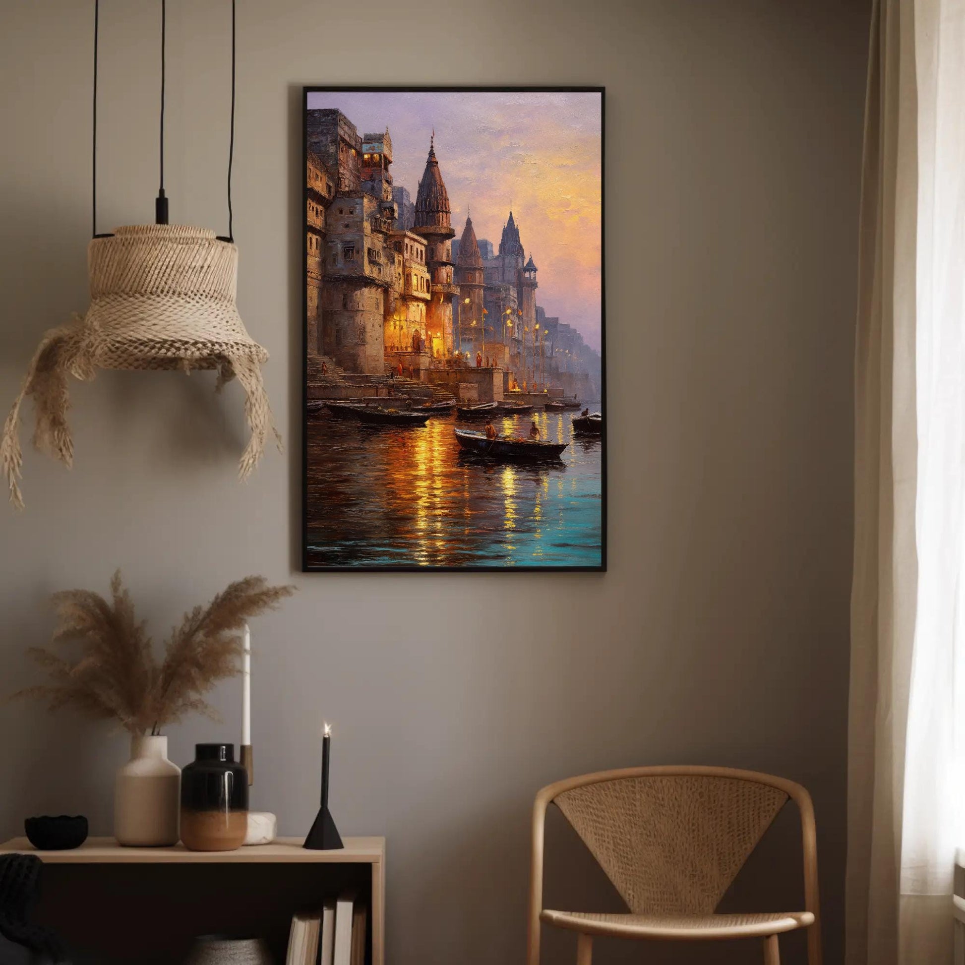 Varanasi Ghats canvas wall art, gallery-wrapped or framed