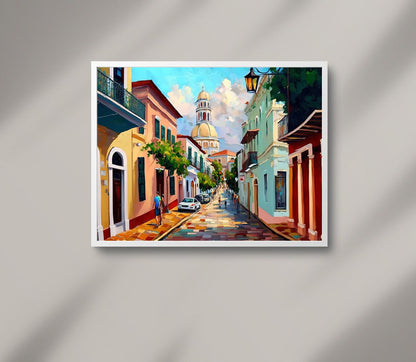 Old San Juan , Puerto Rico Colonial canvas wall art, gallery-wrapped or framed