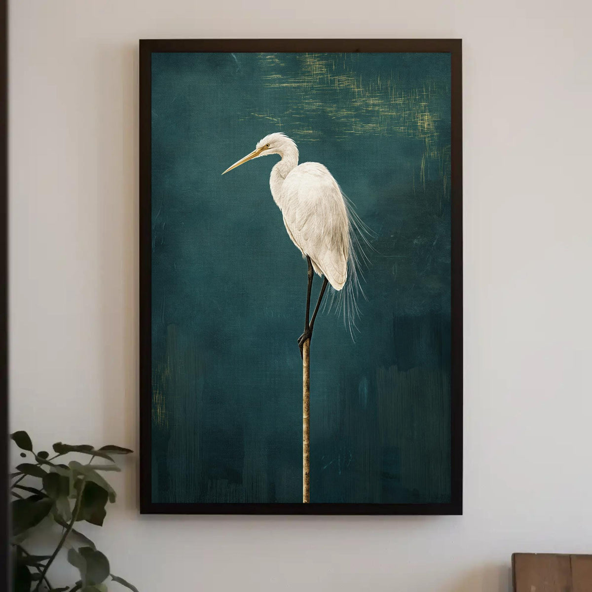 Japanese Crane Canvas Print, Minimalist Tsuru Bird Wall Art