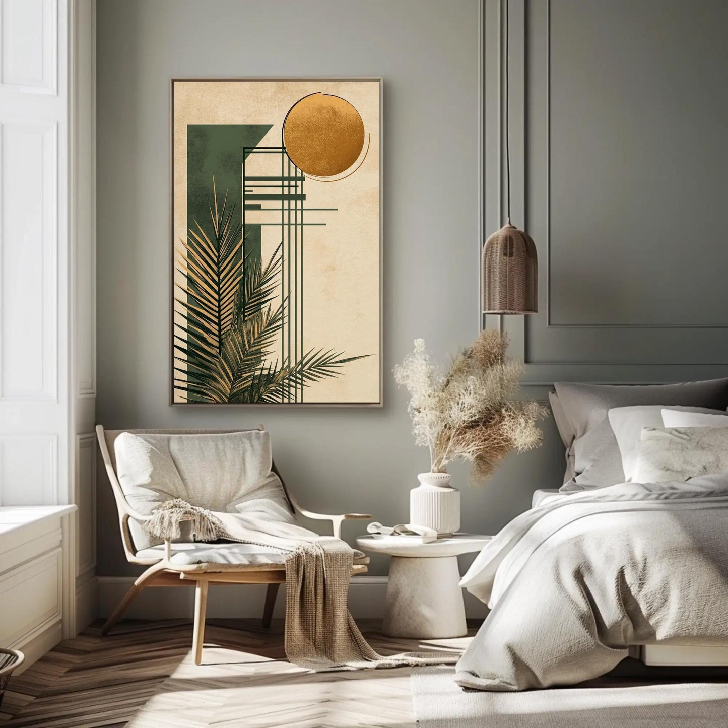 Sage Green modern canvas wall art for the home