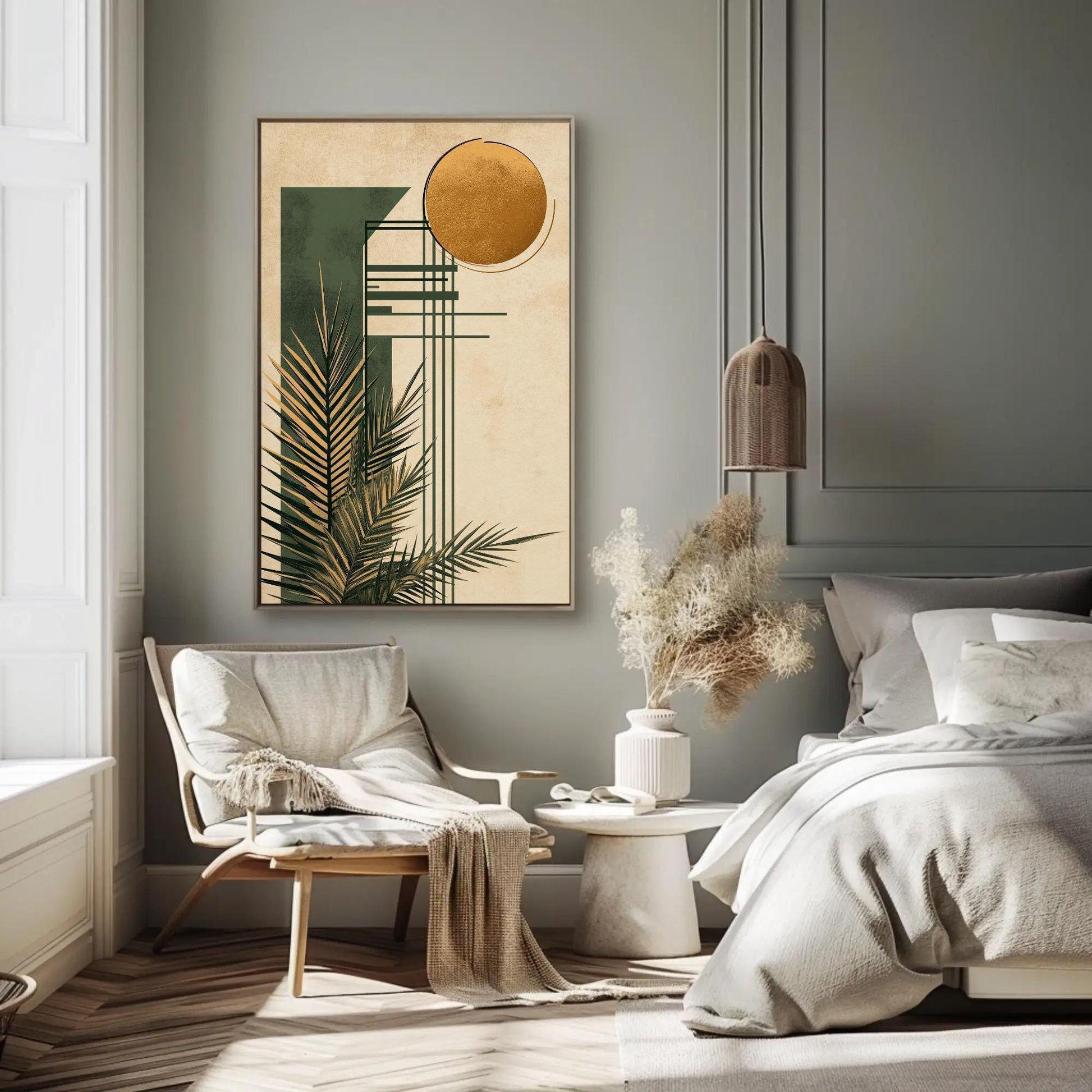 Sage Green modern canvas wall art for the home