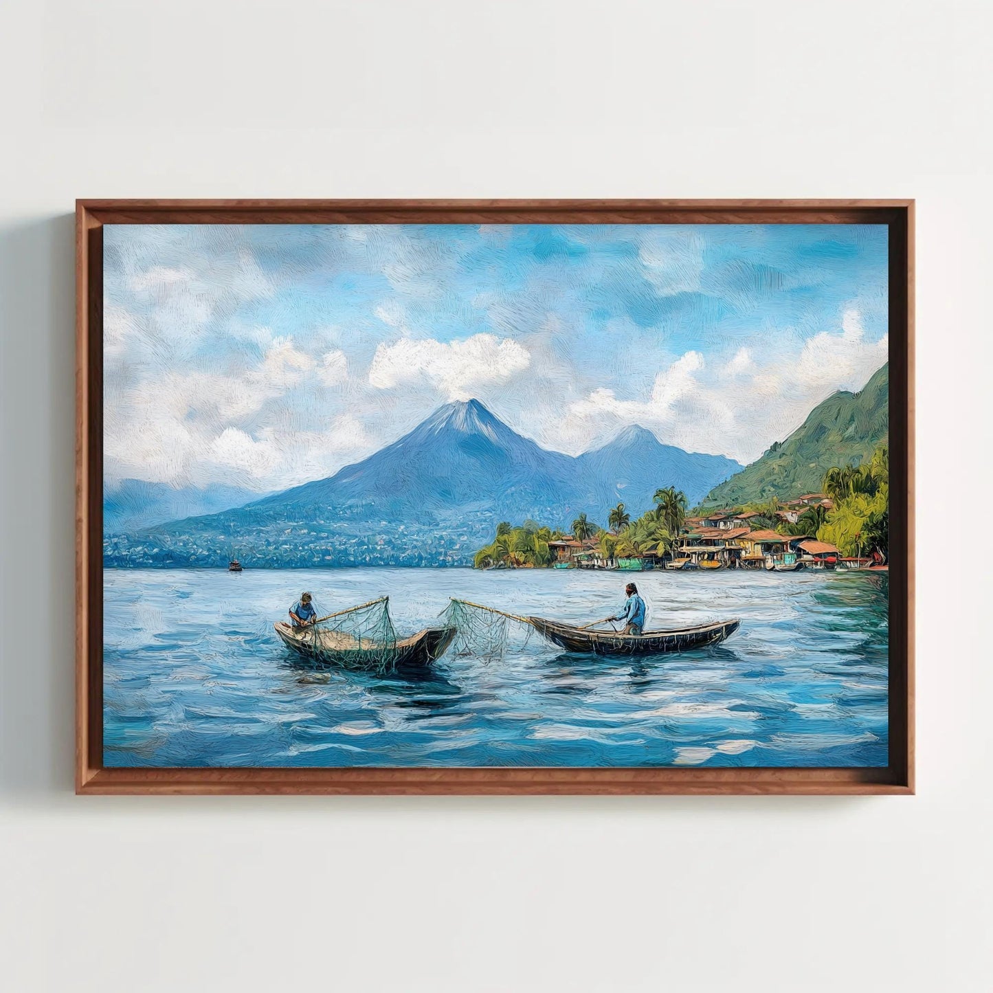 Lake Atitlán Canvas Print, Guatemala Mayan Landscape Decor